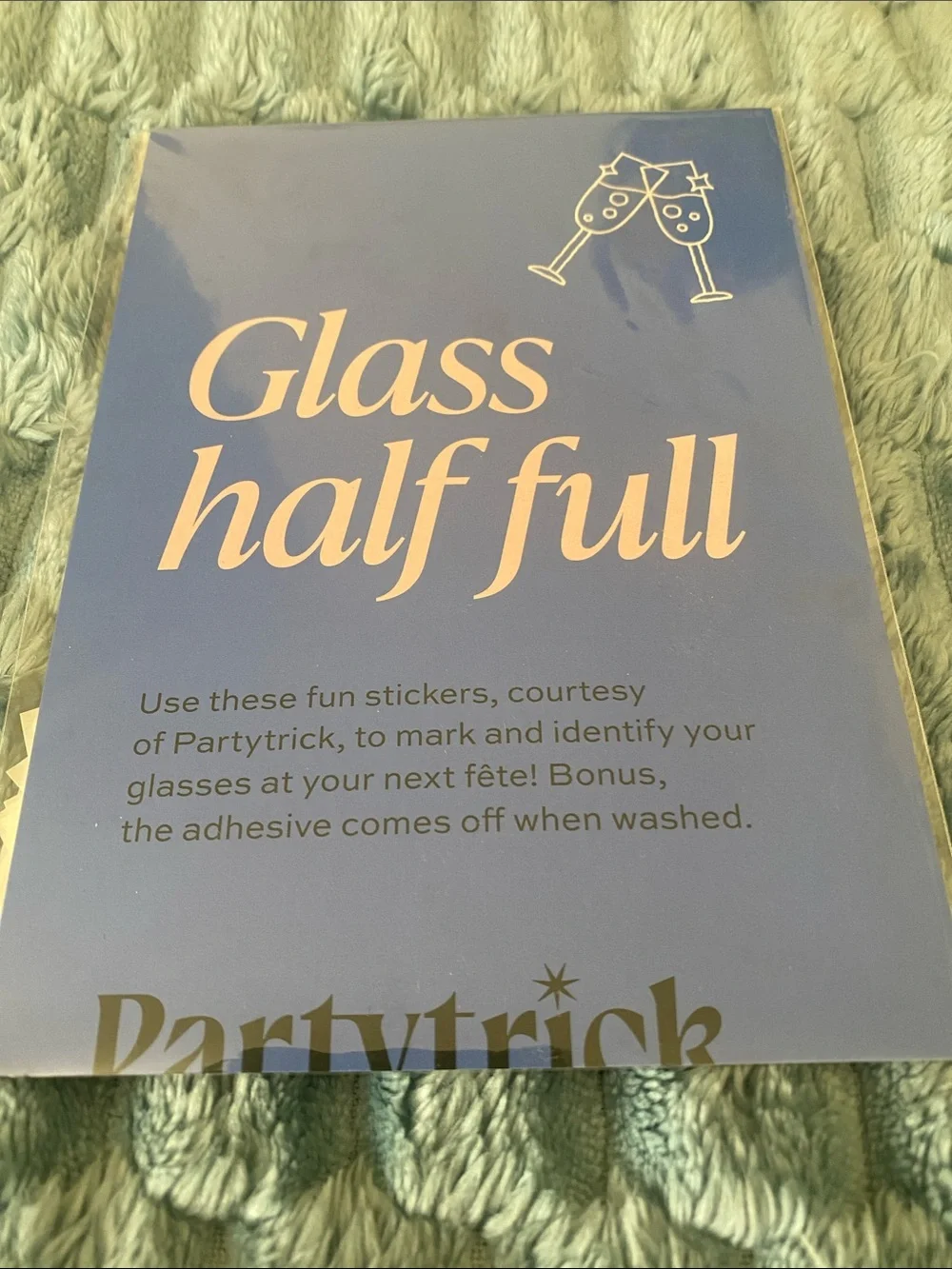 Glass Half Full Party Sticker Pack - Wine Glass Markers by Partytrick